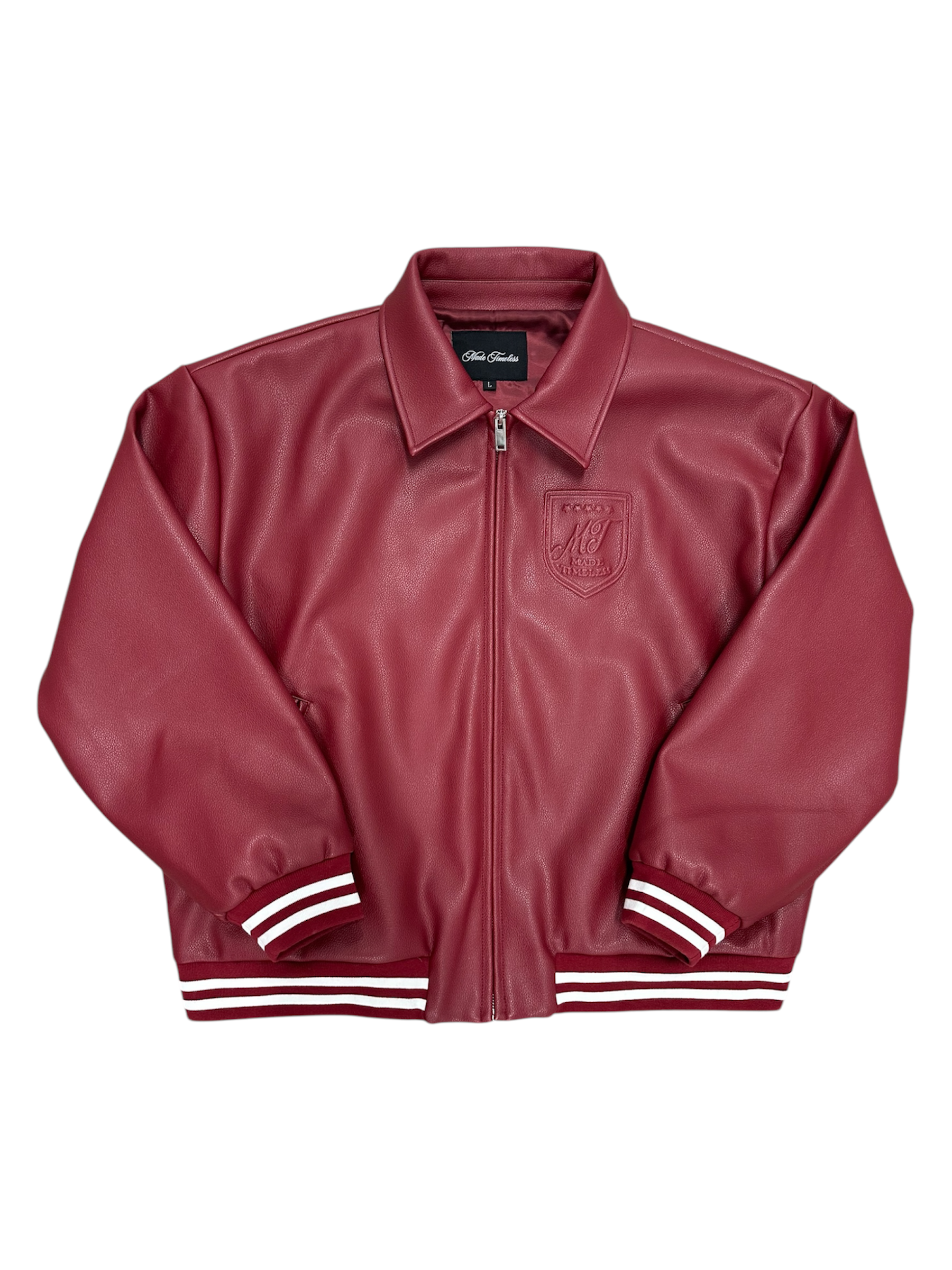 Embossed Leather Varsity Red