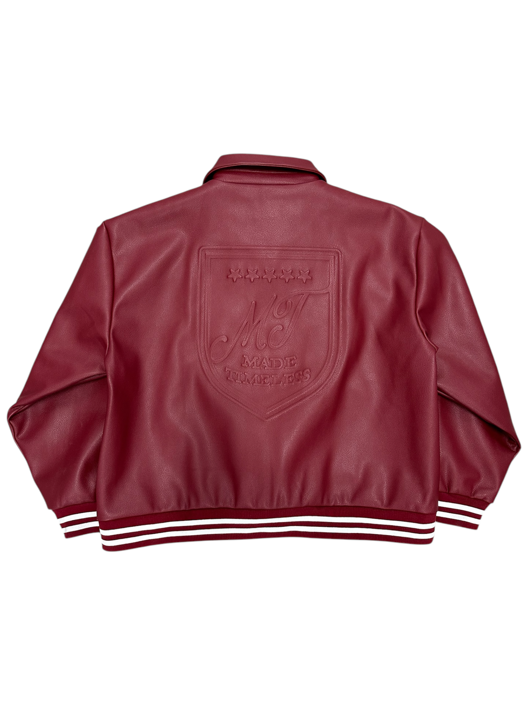 Embossed Leather Varsity Red